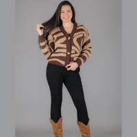 Iviana | Textured Zebra-Print Cardigan