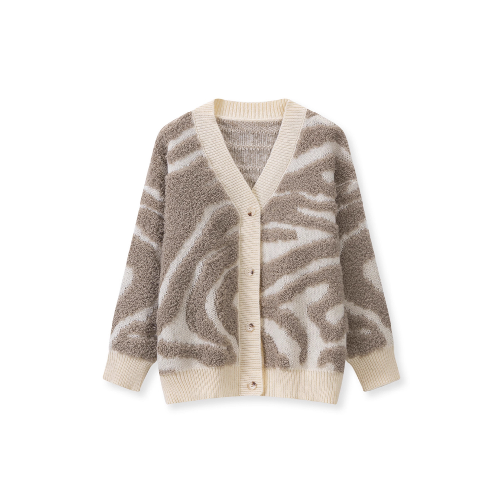 Iviana | Textured Zebra-Print Cardigan
