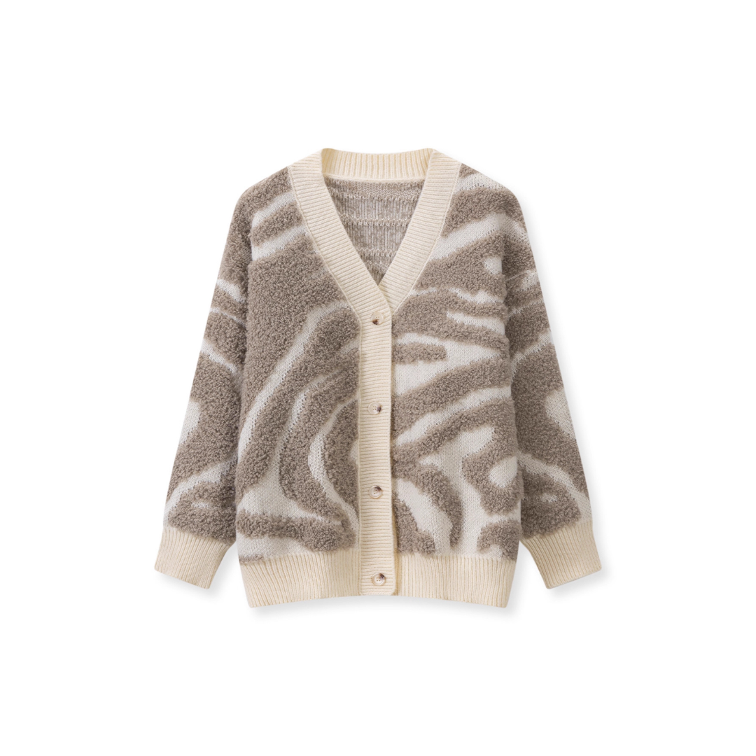 Iviana | Textured Zebra-Print Cardigan