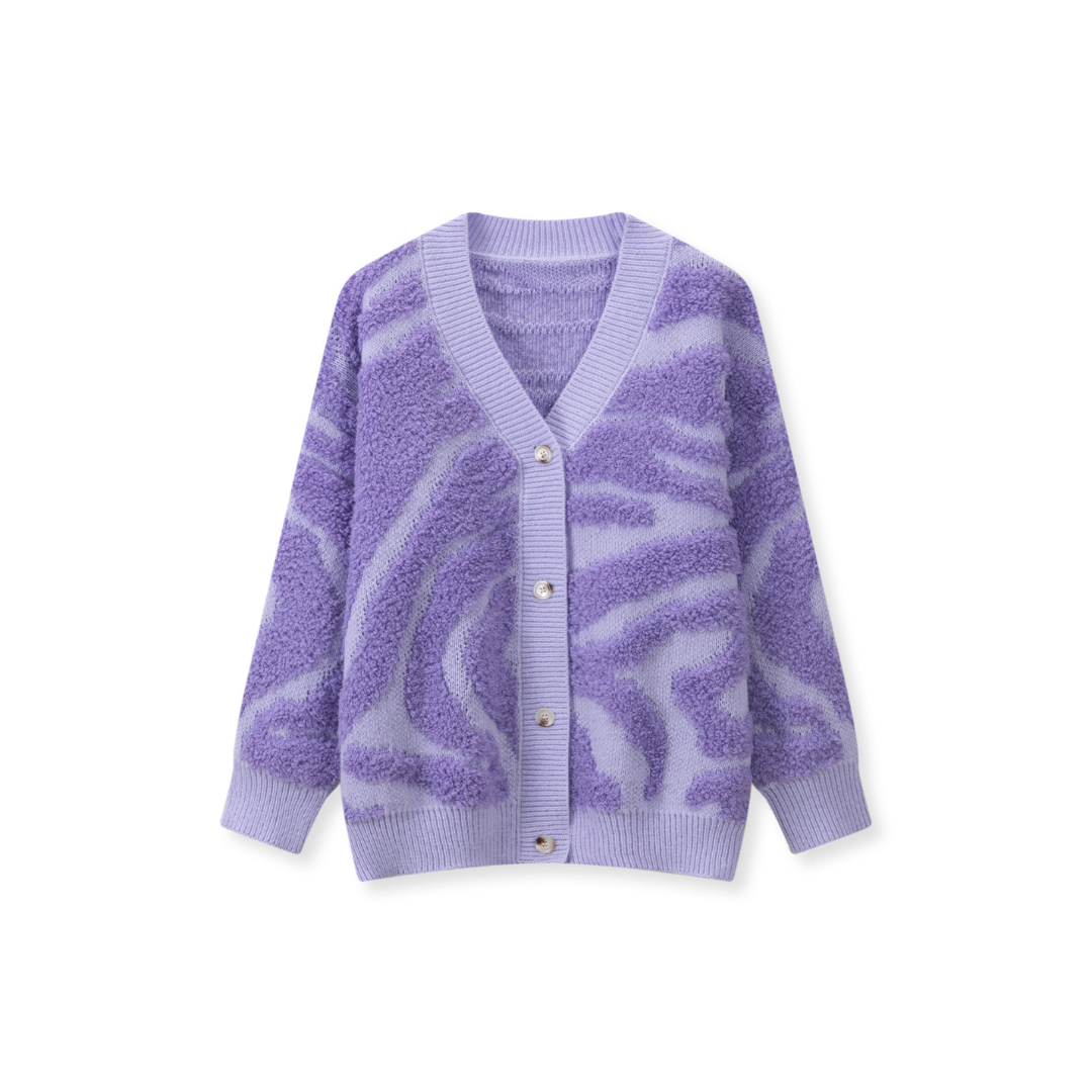 Iviana | Textured Zebra-Print Cardigan