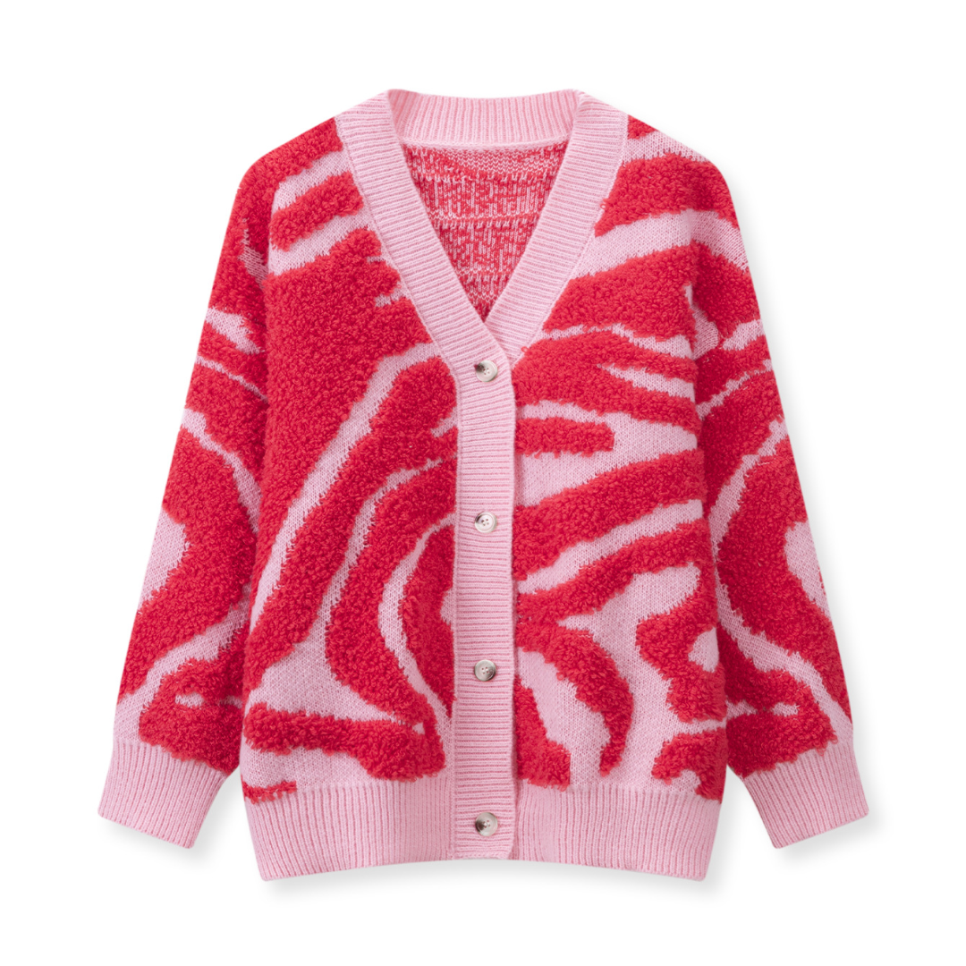 Iviana | Textured Zebra-Print Cardigan