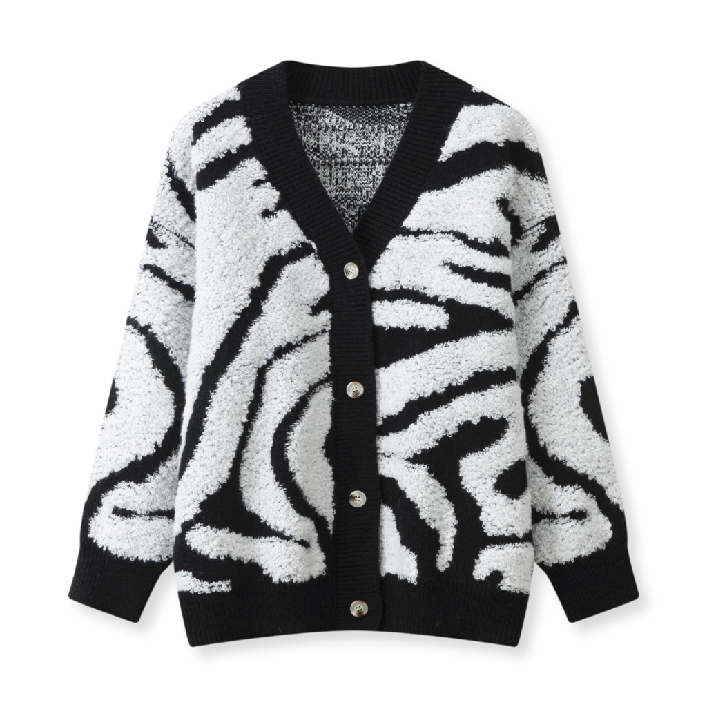 Iviana | Textured Zebra-Print Cardigan