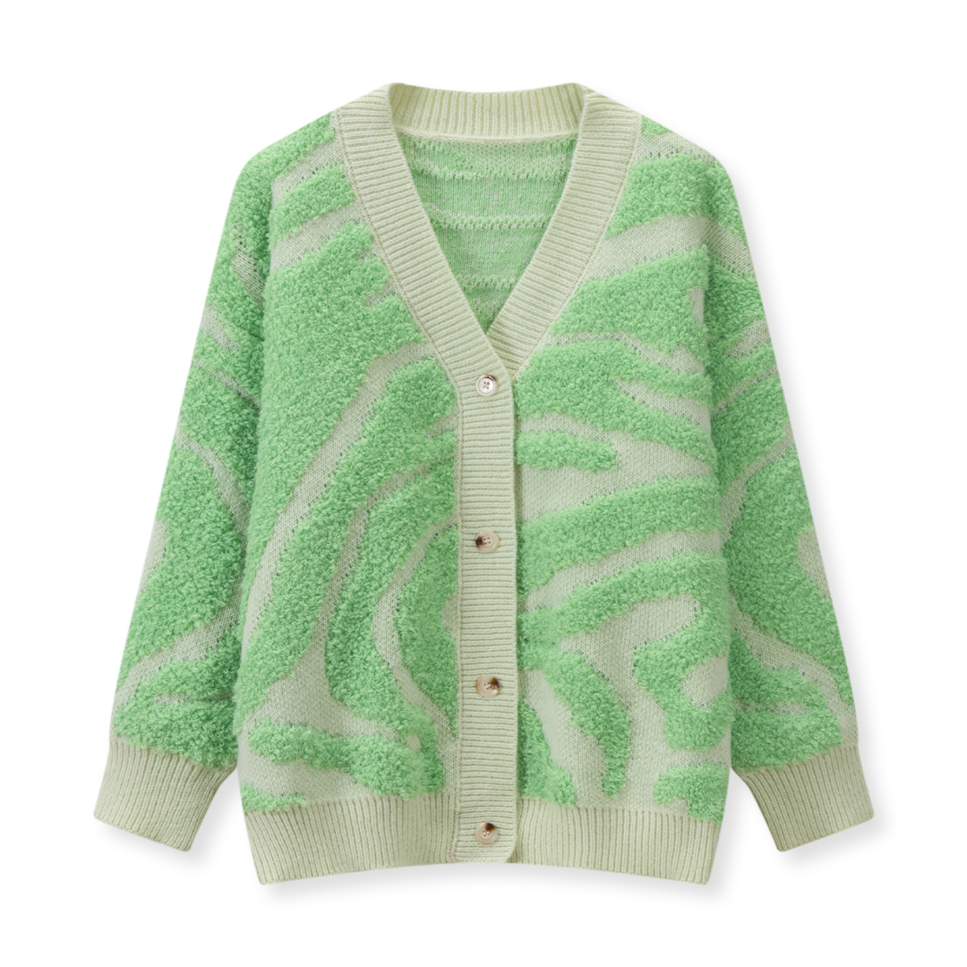 Iviana | Textured Zebra-Print Cardigan