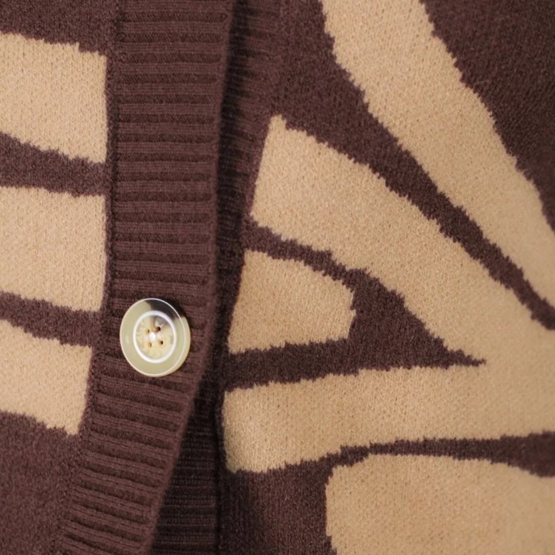 Iviana | Textured Zebra-Print Cardigan