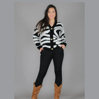 Iviana | Textured Zebra-Print Cardigan