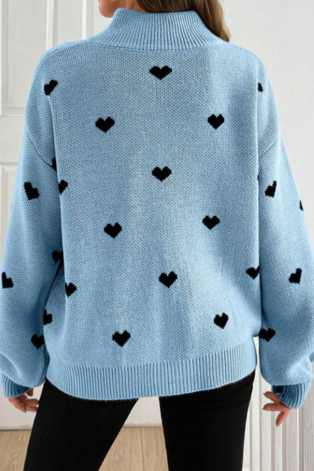 Cassia | Heart Half-Zip Sweater