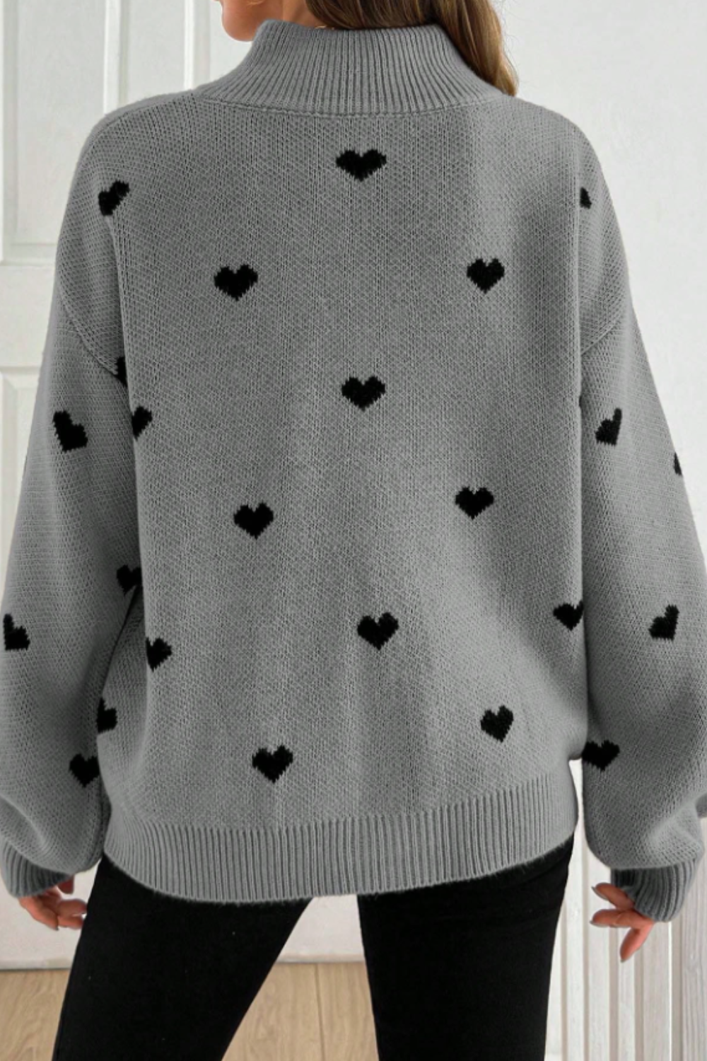Cassia | Heart Half-Zip Sweater