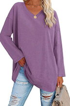 Livia|Relaxed V-Neck Knit Top