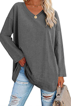 Livia|Relaxed V-Neck Knit Top