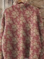 Gretchen | Vintage Floral Turtleneck Sweater