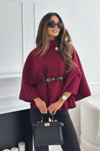 Isolde Faux Wool Belted Cape Coat