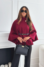 Isolde Faux Wool Belted Cape Coat