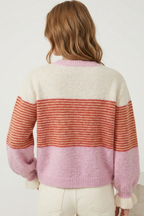 Marlowe | Striped Batwing Button Cardigan