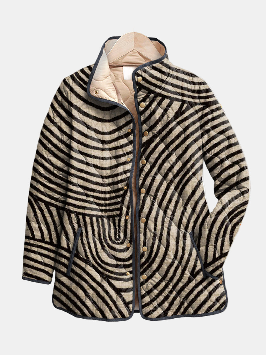 Inaya | Retro Print Quilted Jacket