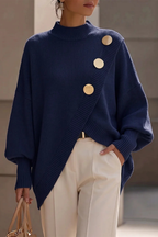 Marisse |  Button Turtleneck Sweater