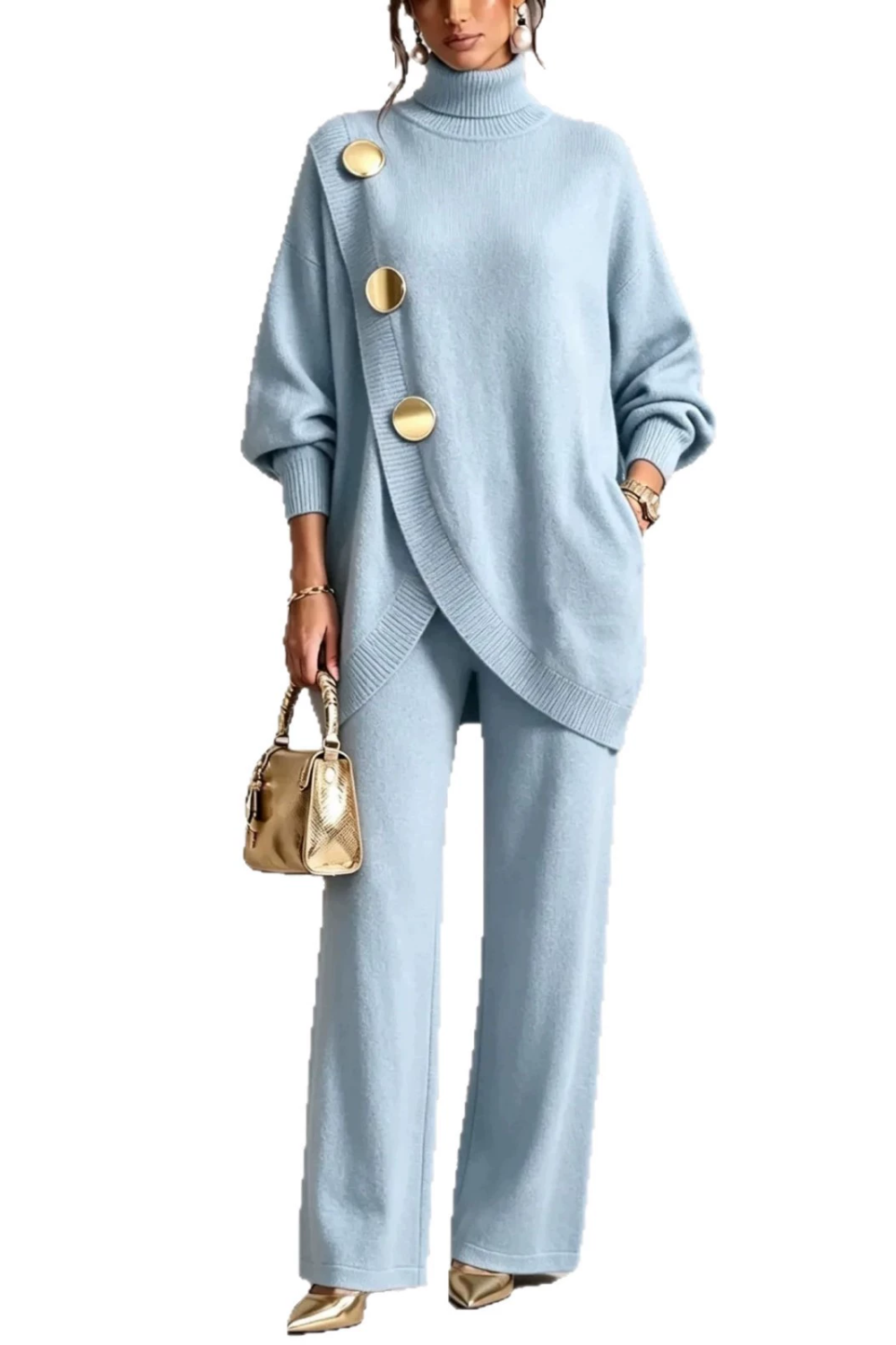 Colette | Metal Button Knit Two-Piece Set