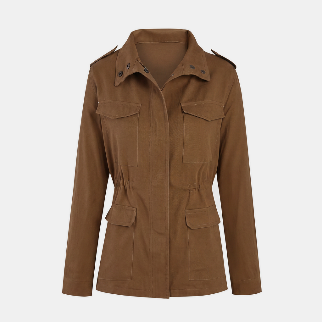 Charlotte -  Cargo Jacket with Multi Pocket Drawstring Waist