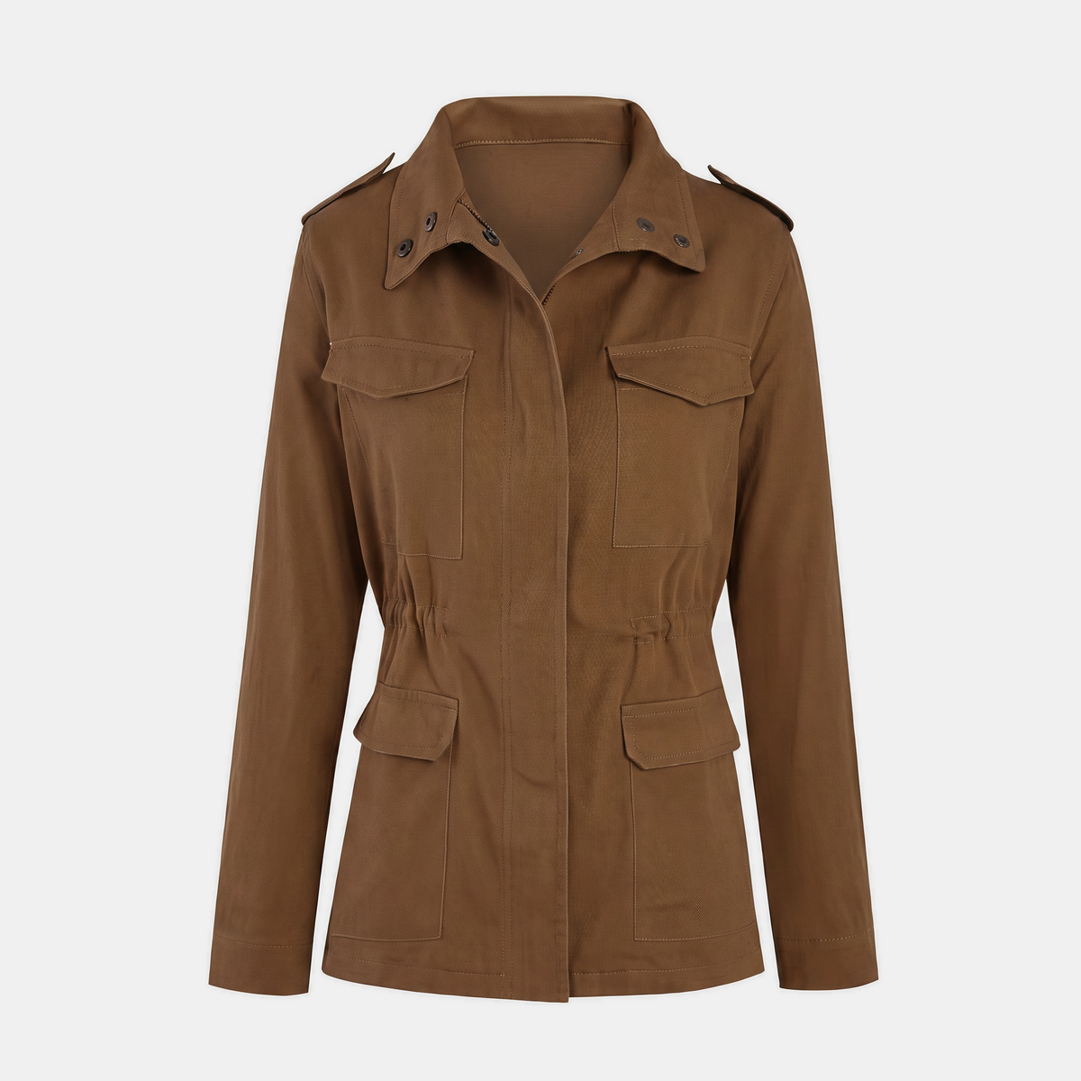 Charlotte -  Cargo Jacket with Multi Pocket Drawstring Waist