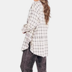 Cloé - Flannel Shirt Oversized Long Sleeve Blouse