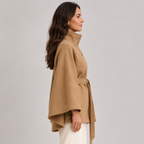 Seraphina | Belted Cape Coat with Stand Collar