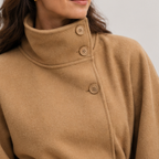 Seraphina | Belted Cape Coat with Stand Collar