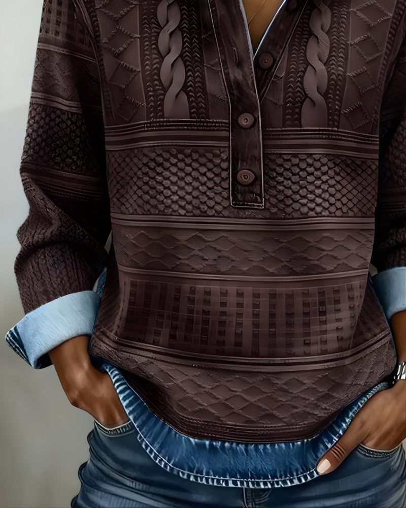 Rowan -  Half-Button Collared Sweatshirt
