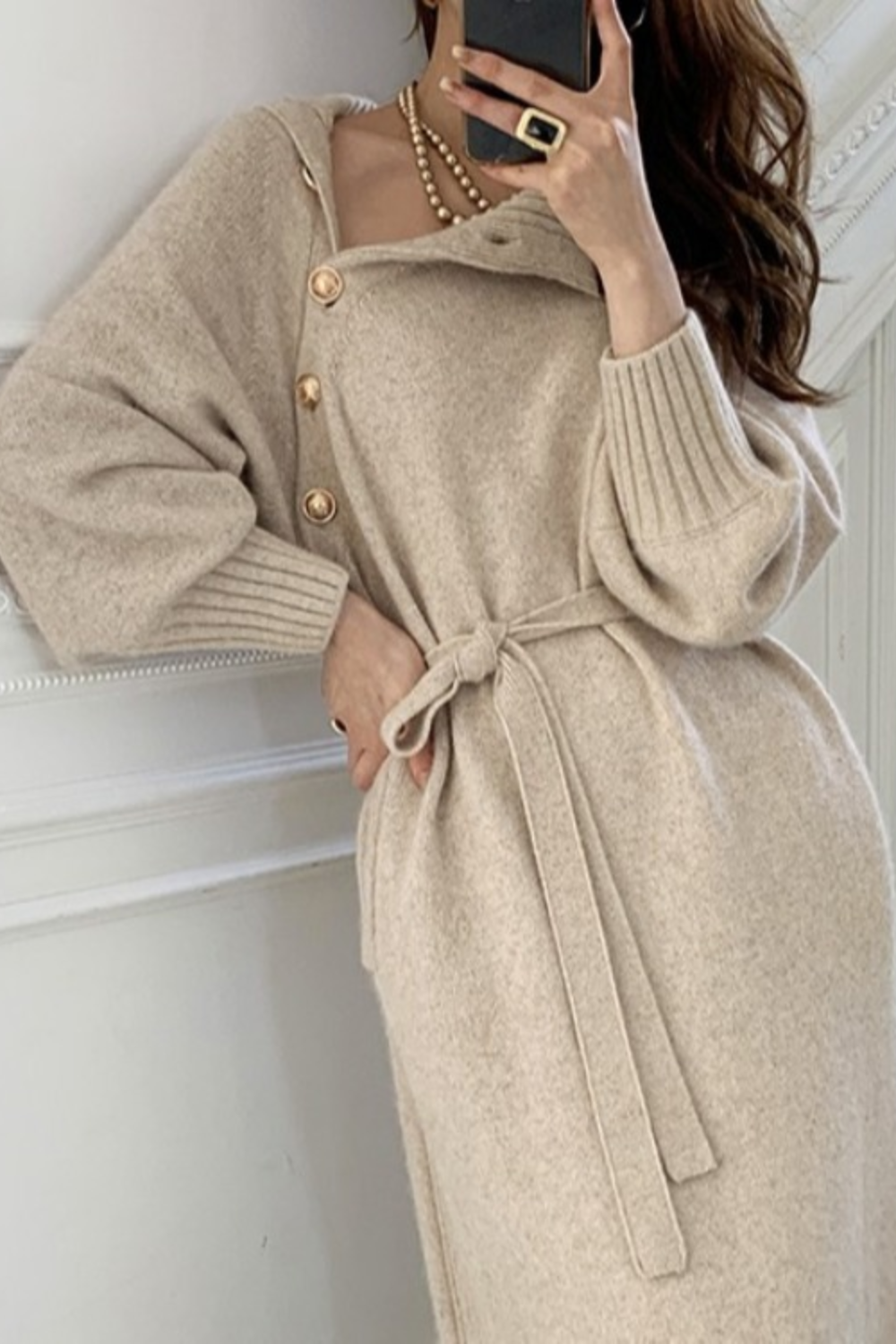Marchesa Turtleneck Knit Dress