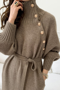 Marchesa Turtleneck Knit Dress