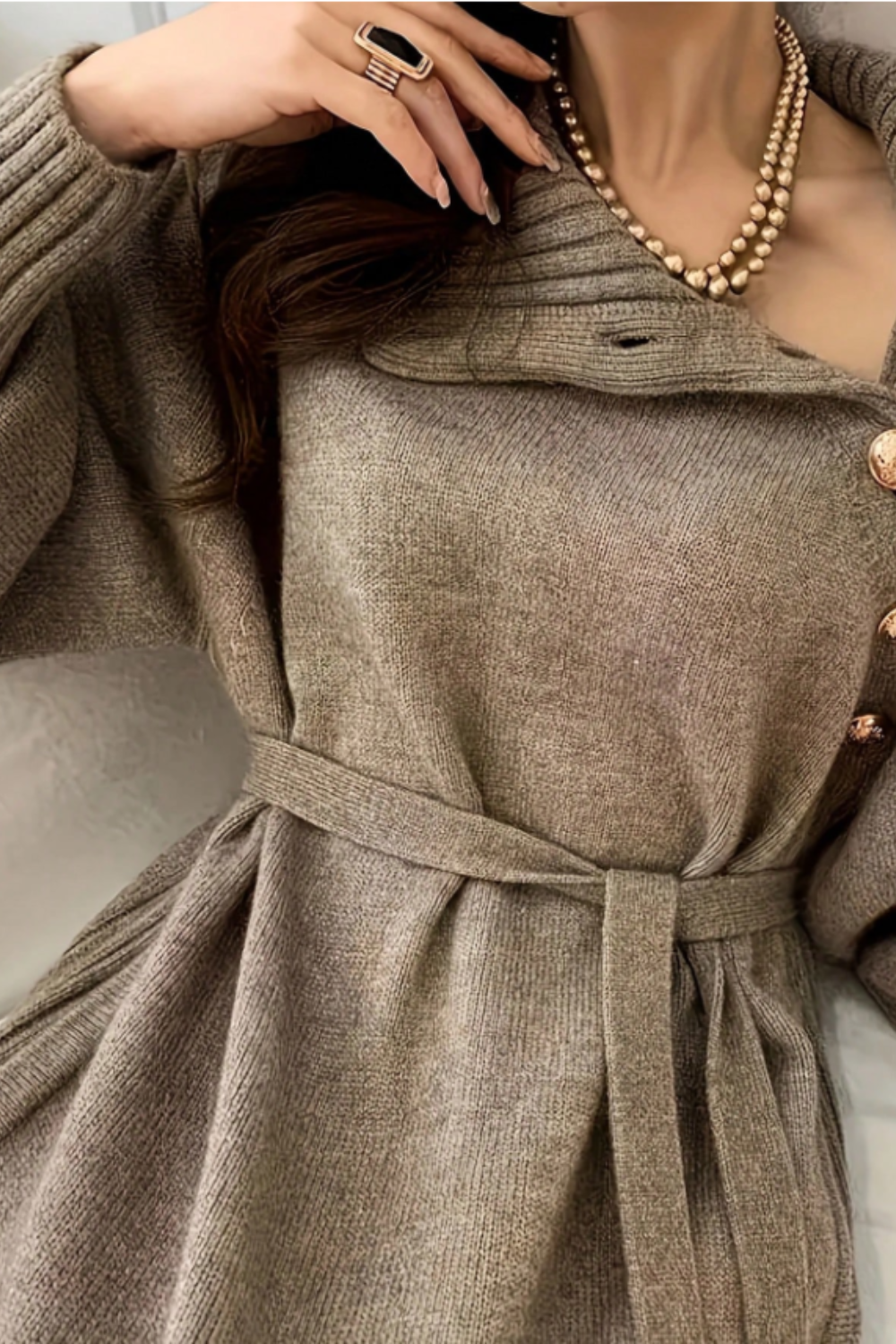 Marchesa Turtleneck Knit Dress
