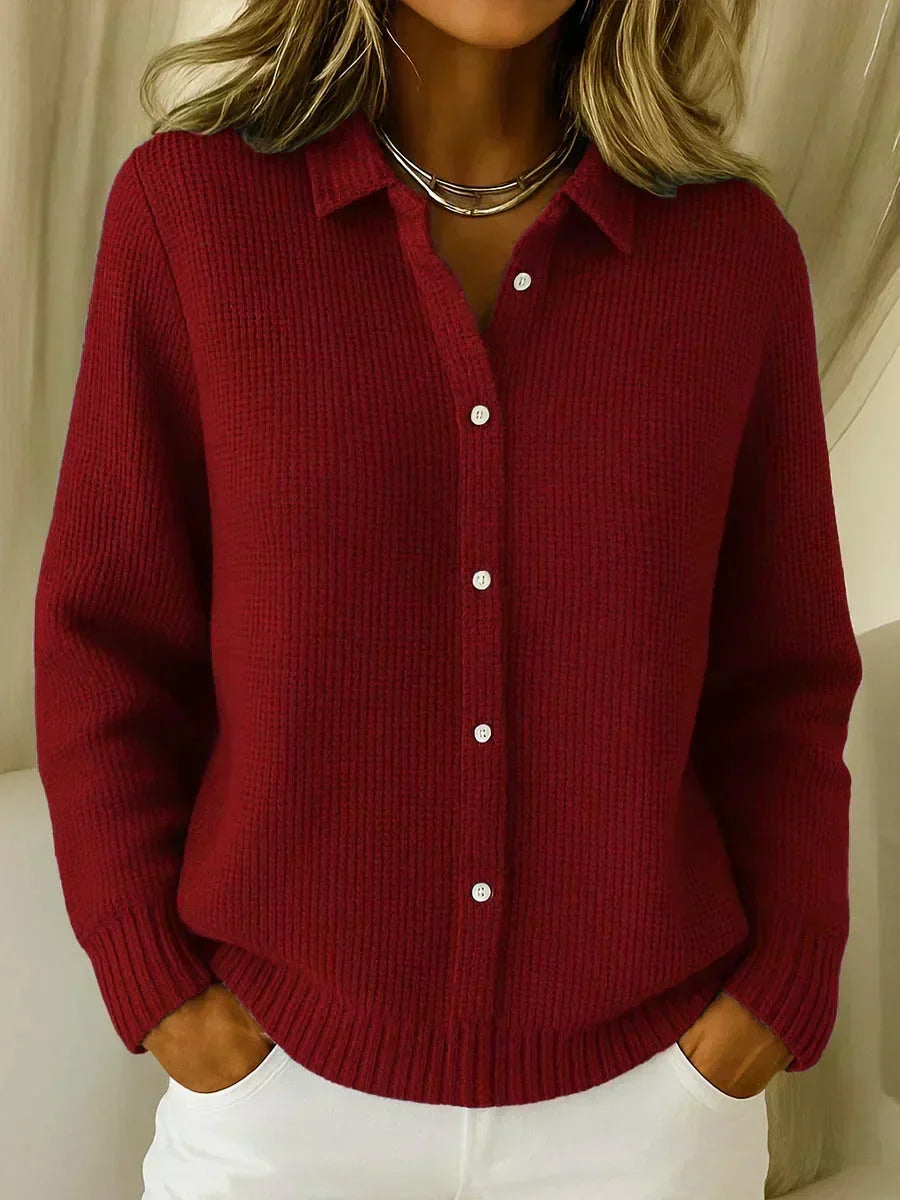 Camille| Textured Knit Button-Up Cardigan