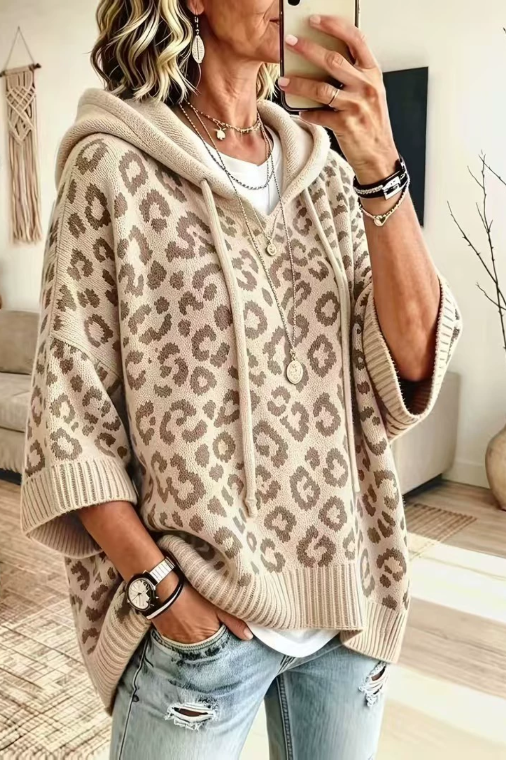 Rosalind | Hooded leopard Sweater
