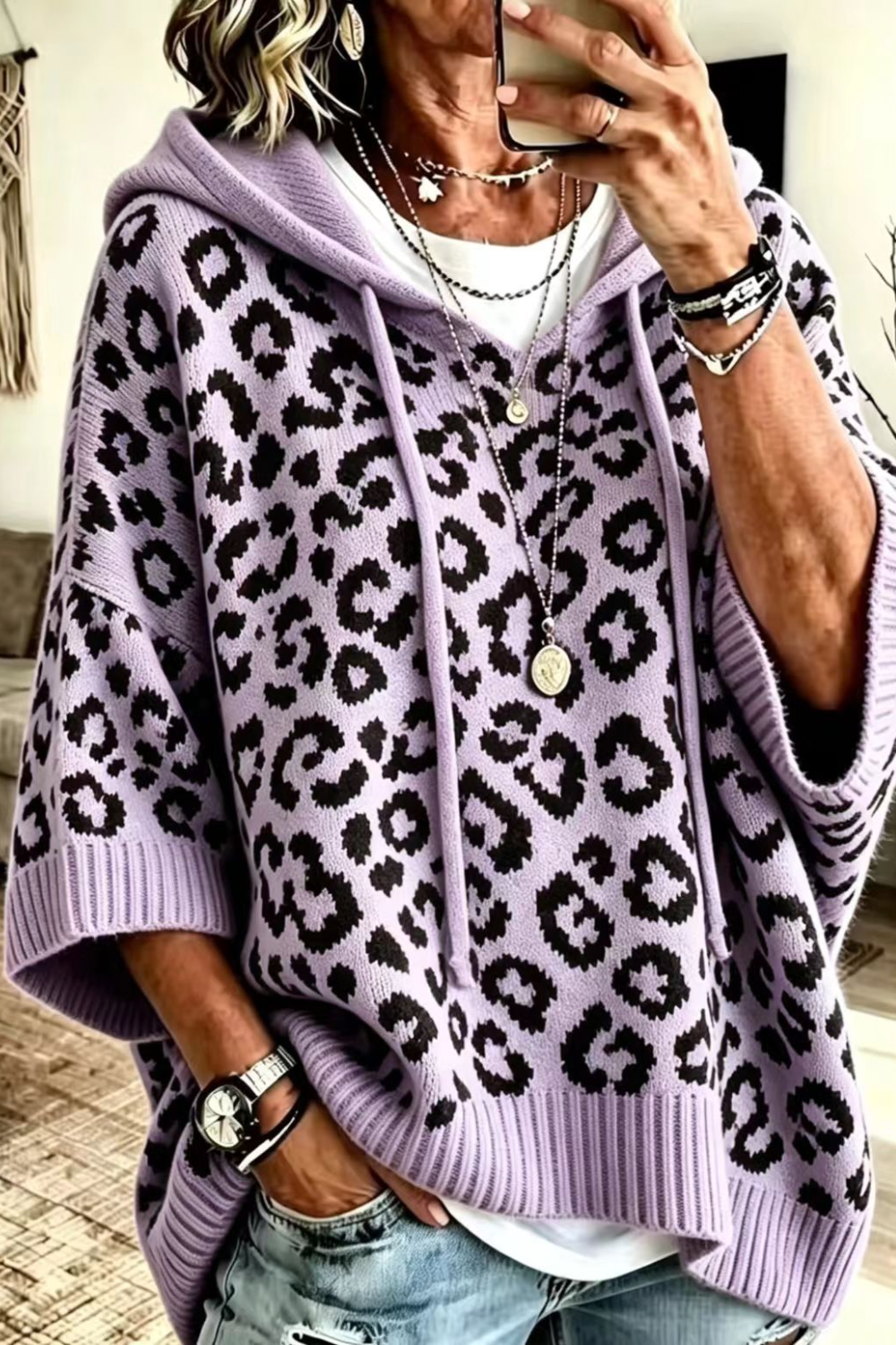 Rosalind | Hooded leopard Sweater
