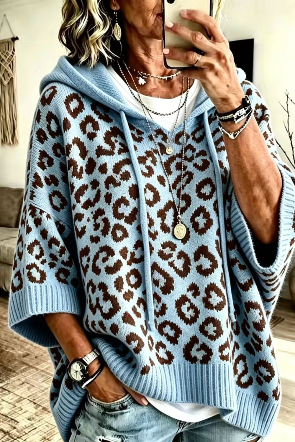 Rosalind | Hooded leopard Sweater