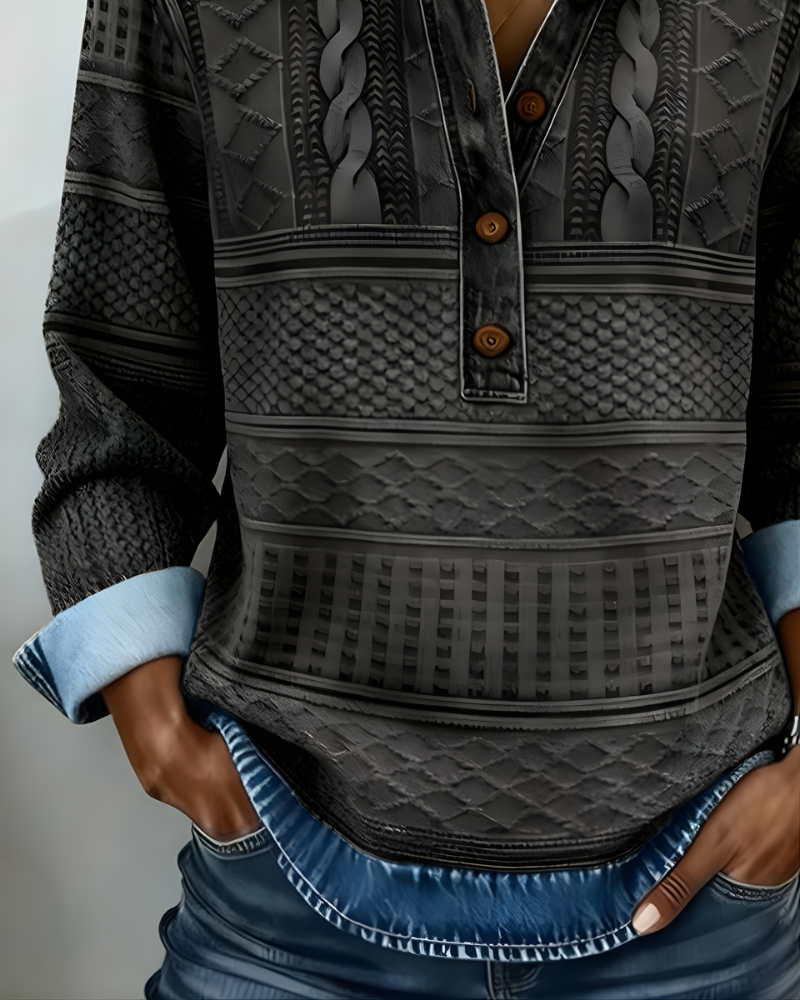 Rowan -  Half-Button Collared Sweatshirt