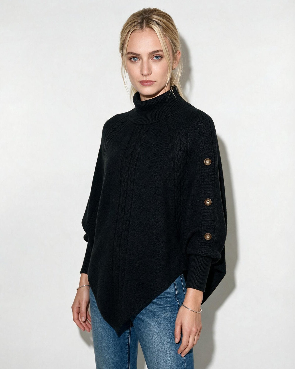 Brynn | Cable-Knit Poncho Sweater