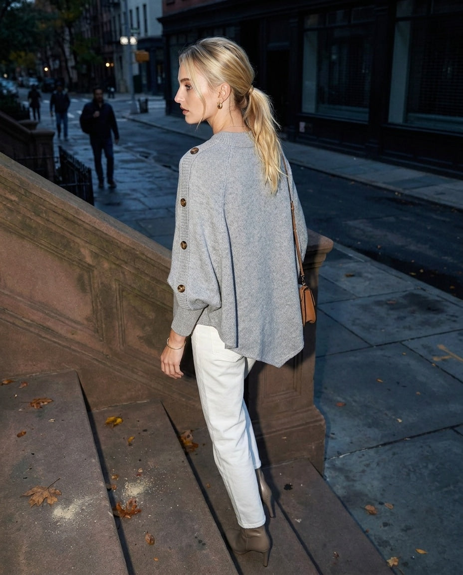 Brynn | Cable-Knit Poncho Sweater