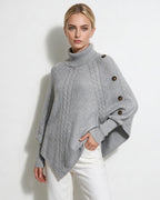 Brynn | Cable-Knit Poncho Sweater