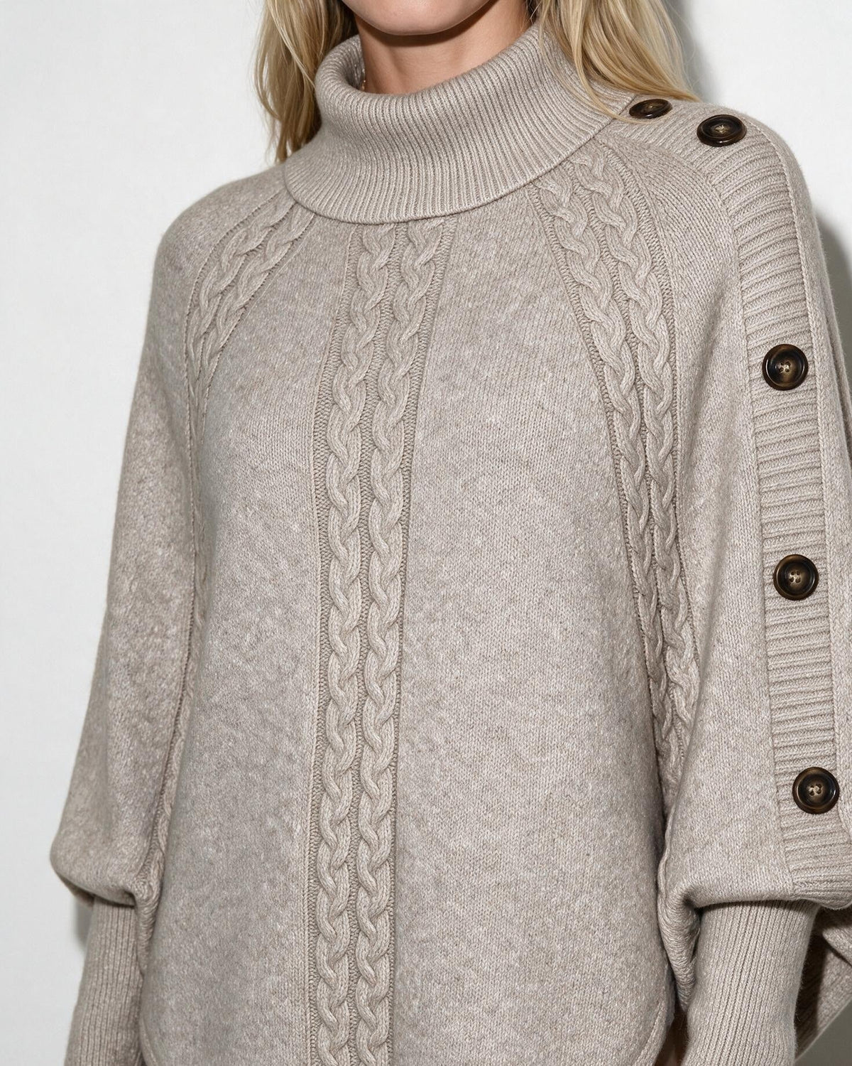 Brynn | Cable-Knit Poncho Sweater