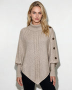 Brynn | Cable-Knit Poncho Sweater
