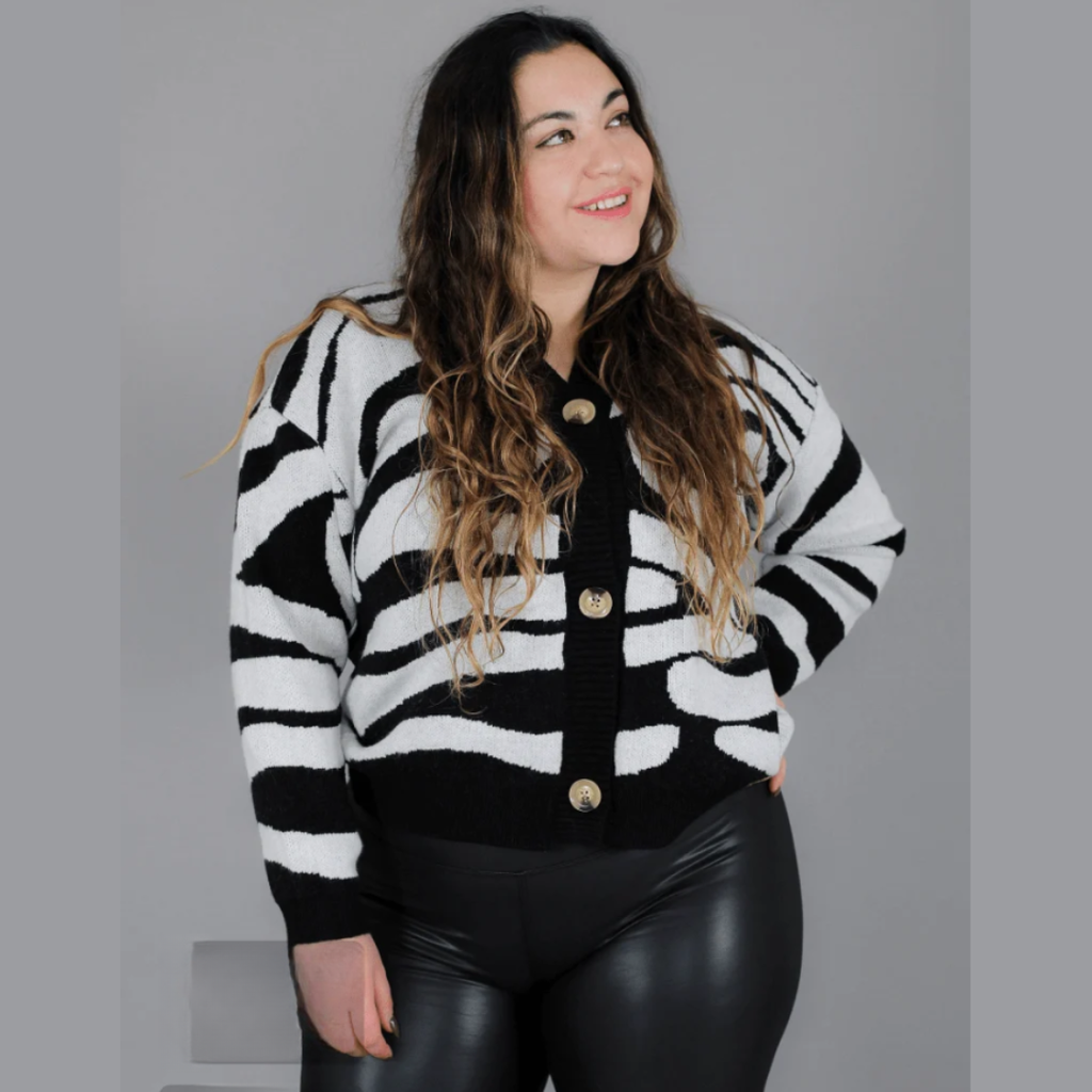 Iviana | Textured Zebra-Print Cardigan