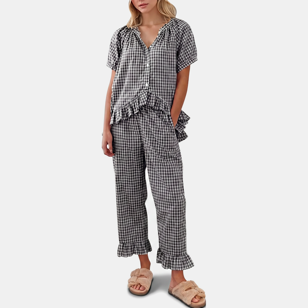 Winnie | Women's Ruffle Trim Pajama Set