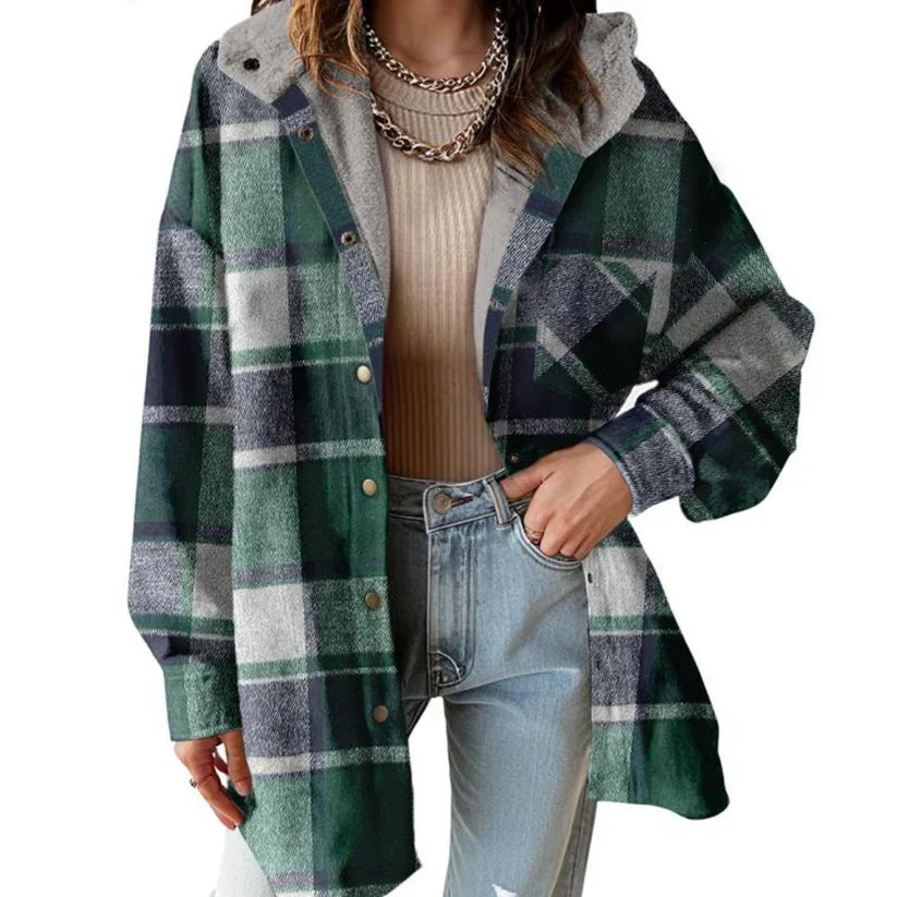 Harlow | Cozy Oversized Teddy Flannel Jacket