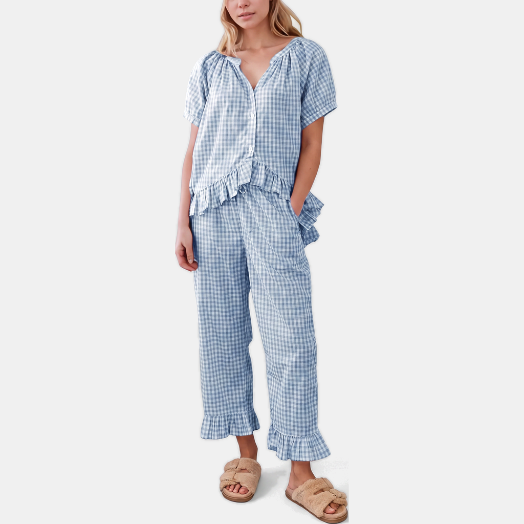 Winnie | Women's Ruffle Trim Pajama Set