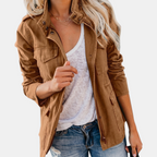 Charlotte -  Cargo Jacket with Multi Pocket Drawstring Waist