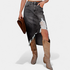 BLAKE – Relaxed High-Waist Denim Maxi Skirt