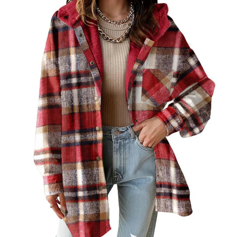 Harlow | Cozy Oversized Teddy Flannel Jacket