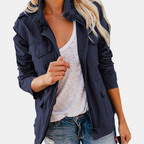 Charlotte -  Cargo Jacket with Multi Pocket Drawstring Waist
