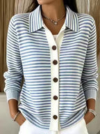 NOLA | CLASSIC STRIPED BUTTON CARDIGAN