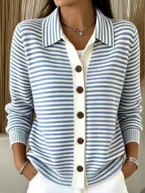 NOLA | CLASSIC STRIPED BUTTON CARDIGAN