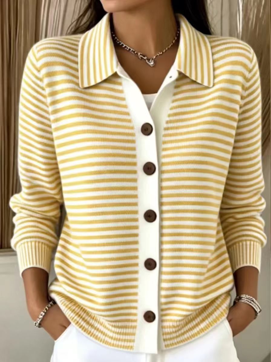 NOLA | CLASSIC STRIPED BUTTON CARDIGAN